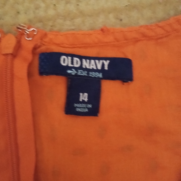 Old Navy sleeveless orange eyelet lined plus size mini dress - Picture 4 of 4
